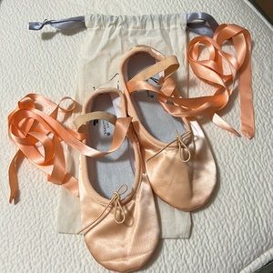 Ballet Beautiful Pull On Slippers with Ribbon